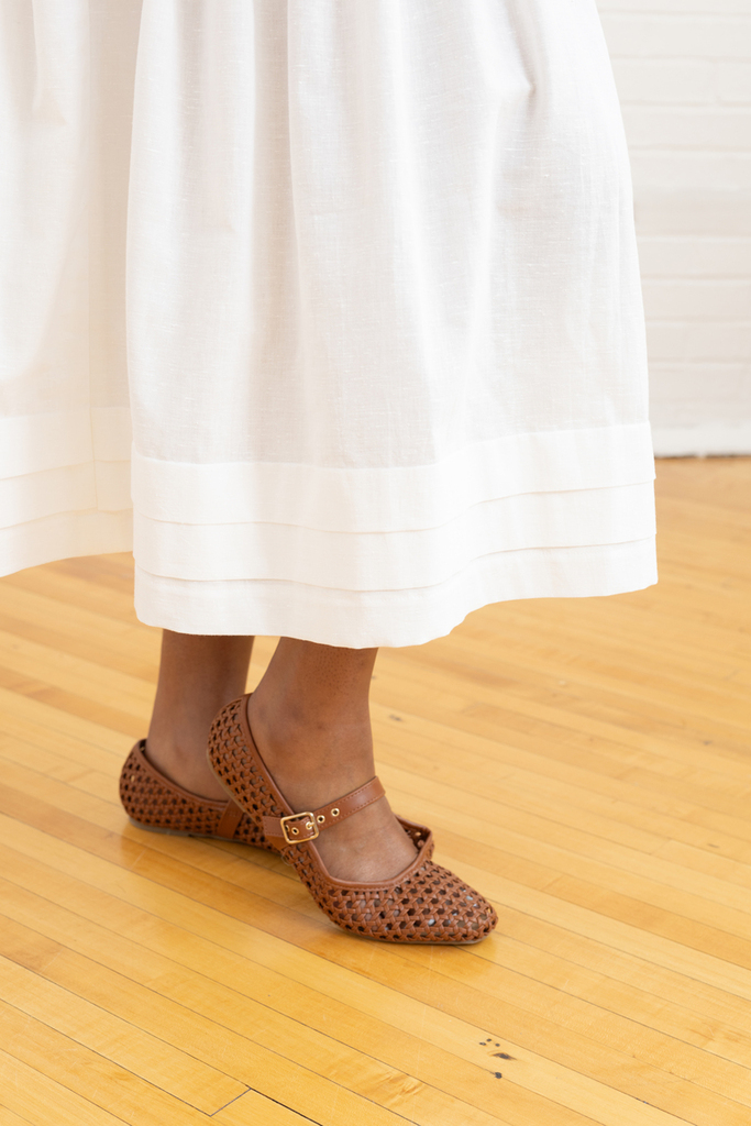 Yarrow tiered skirt hem detail