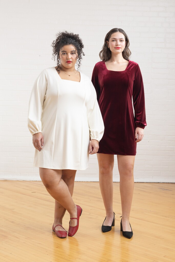 women modeling the Pomme member bonus dresses