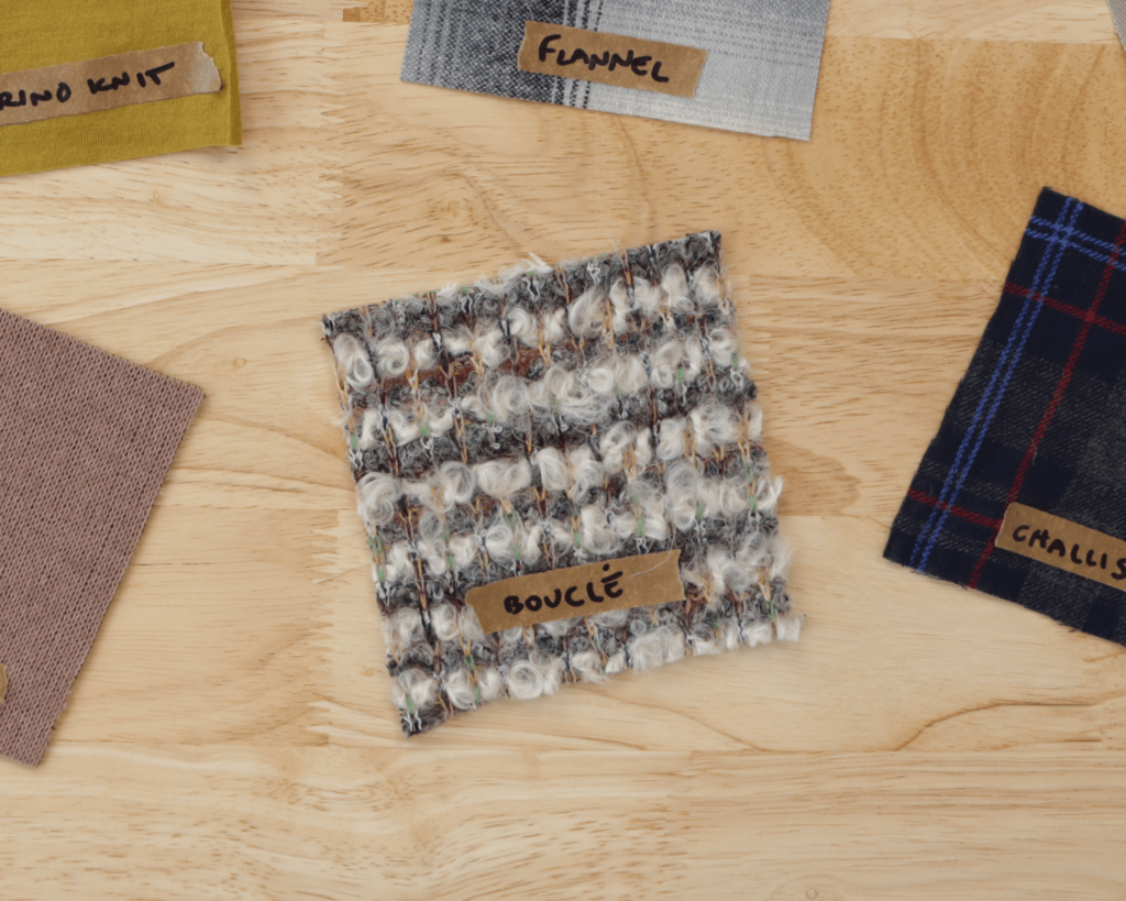 boucle swatch or garment close-up